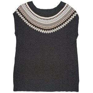 Old Navy Plus Fair Isle Sleeveless Sweater Dress Knit Womens 2X Charcoal Gray